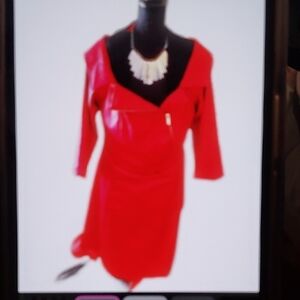 Ashley Stewart Red Off-Shoulder Midi Dress 14